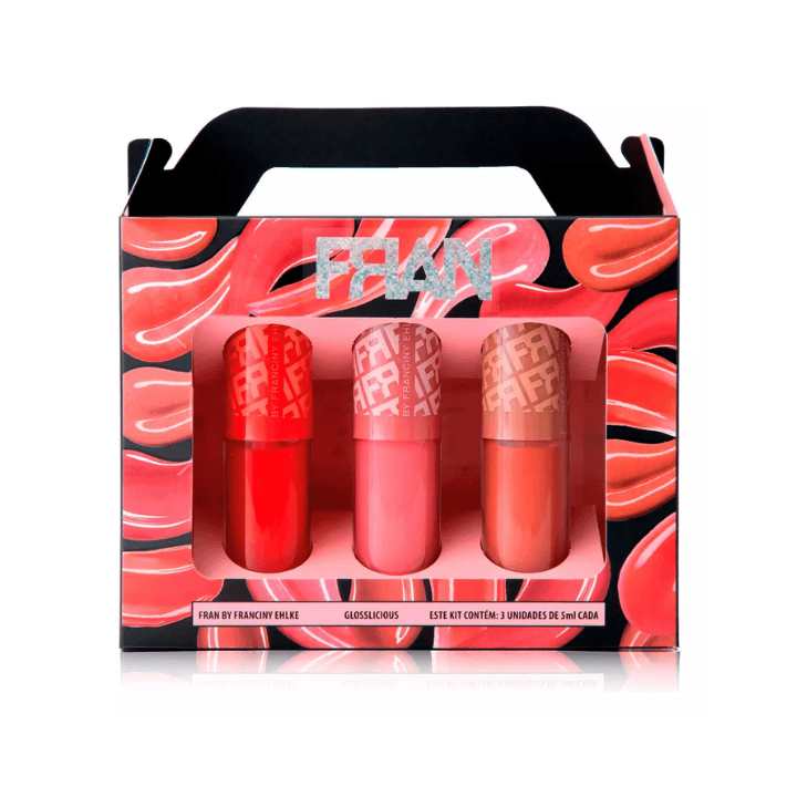 Kit Glosslicious Gloss Labial  acabamento brilhante - Franciny Ehlke