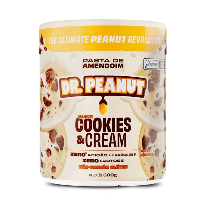 Suplemento Dr. Peanut sabor cookies e cream de 600g Pasta