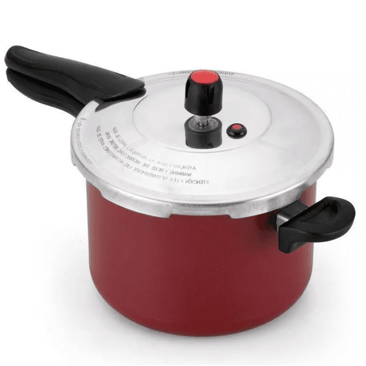 Panela de pressão com fechamento externo, antiaderente, 4,5l - vermelha