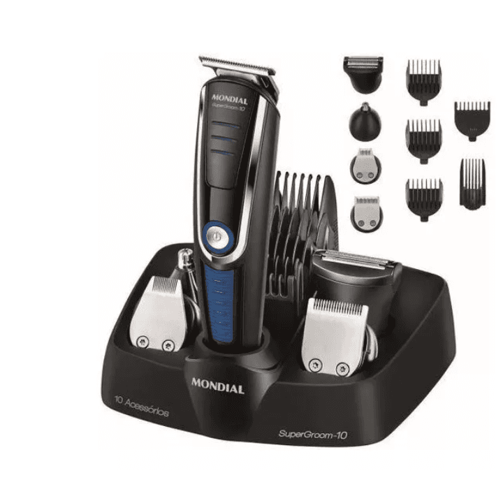 Aparador de pêlos super groom 10 preto e azul Bg-03 - Mondial